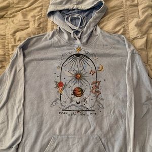 Light Blue Tarot Card Hoodie